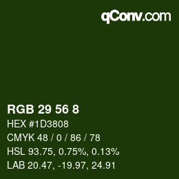 カラーコード: RGB 29 56 8 | qconv.com