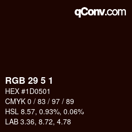 Color code: RGB 29 5 1 | qconv.com
