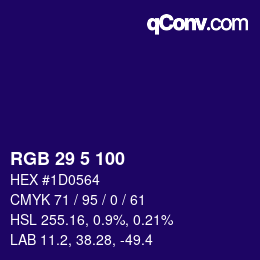 Color code: RGB 29 5 100 | qconv.com