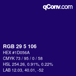 Color code: RGB 29 5 106 | qconv.com