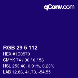 Color code: RGB 29 5 112 | qconv.com