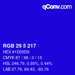 Color code: RGB 29 5 217 | qconv.com