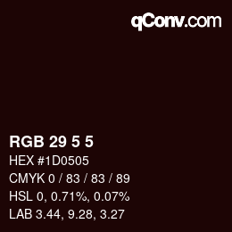 Color code: RGB 29 5 5 | qconv.com