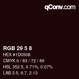 カラーコード: RGB 29 5 8 | qconv.com