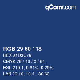カラーコード: RGB 29 60 118 | qconv.com