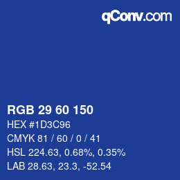 カラーコード: RGB 29 60 150 | qconv.com