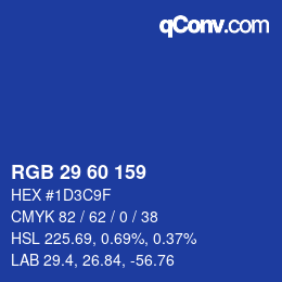 カラーコード: RGB 29 60 159 | qconv.com