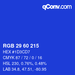 カラーコード: RGB 29 60 215 | qconv.com