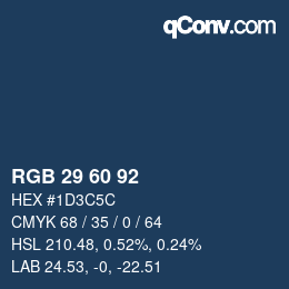 カラーコード: RGB 29 60 92 | qconv.com