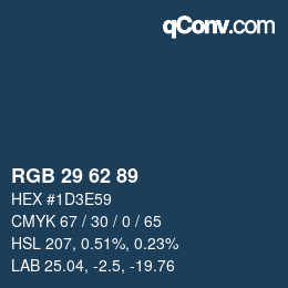 カラーコード: RGB 29 62 89 | qconv.com