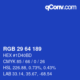 Color code: RGB 29 64 189 | qconv.com