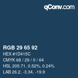 Color code: RGB 29 65 92 | qconv.com