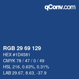 Color code: RGB 29 69 129 | qconv.com
