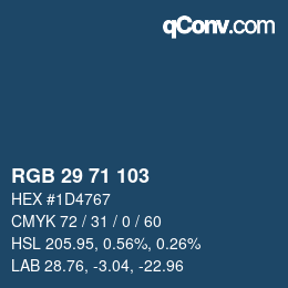 Color code: RGB 29 71 103 | qconv.com