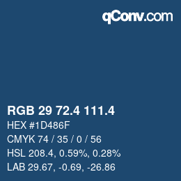 カラーコード: RGB 29 72.4 111.4 | qconv.com