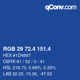 カラーコード: RGB 29 72.4 151.4 | qconv.com