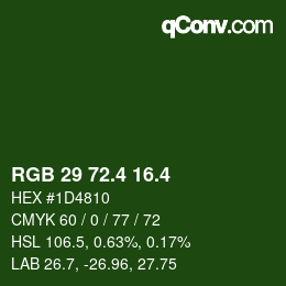 カラーコード: RGB 29 72.4 16.4 | qconv.com