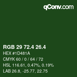 カラーコード: RGB 29 72.4 26.4 | qconv.com