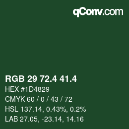 カラーコード: RGB 29 72.4 41.4 | qconv.com