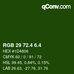カラーコード: RGB 29 72.4 6.4 | qconv.com