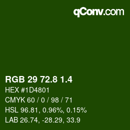 カラーコード: RGB 29 72.8 1.4 | qconv.com