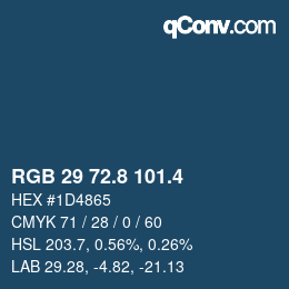 カラーコード: RGB 29 72.8 101.4 | qconv.com