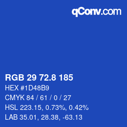 カラーコード: RGB 29 72.8 185 | qconv.com
