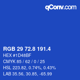 カラーコード: RGB 29 72.8 191.4 | qconv.com