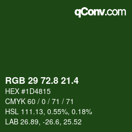 カラーコード: RGB 29 72.8 21.4 | qconv.com