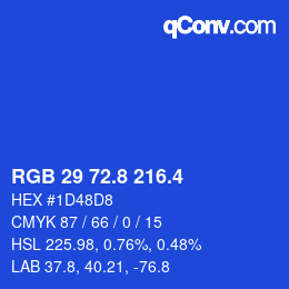 カラーコード: RGB 29 72.8 216.4 | qconv.com