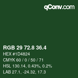 カラーコード: RGB 29 72.8 36.4 | qconv.com