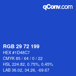 Color code: RGB 29 72 199 | qconv.com