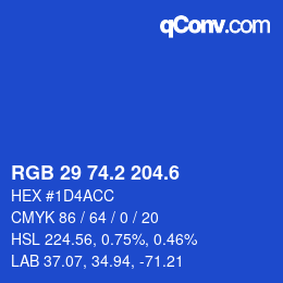 カラーコード: RGB 29 74.2 204.6 | qconv.com