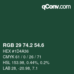 カラーコード: RGB 29 74.2 54.6 | qconv.com