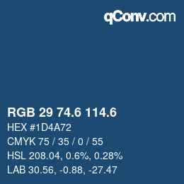 カラーコード: RGB 29 74.6 114.6 | qconv.com