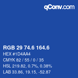 カラーコード: RGB 29 74.6 164.6 | qconv.com