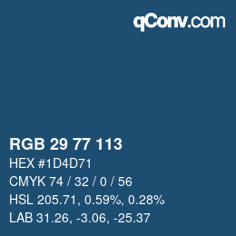 カラーコード: RGB 29 77 113 | qconv.com