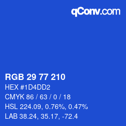 Color code: RGB 29 77 210 | qconv.com