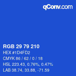 颜色代码: RGB 29 79 210 | qconv.com