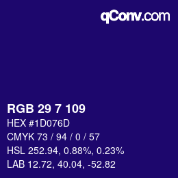 カラーコード: RGB 29 7 109 | qconv.com