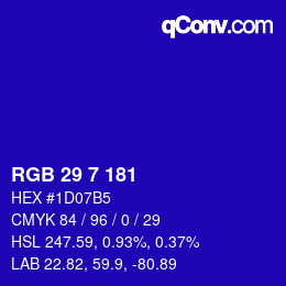 カラーコード: RGB 29 7 181 | qconv.com