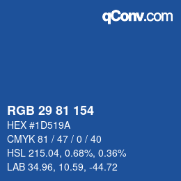 Color code: RGB 29 81 154 | qconv.com