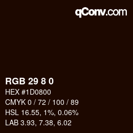 カラーコード: RGB 29 8 0 | qconv.com