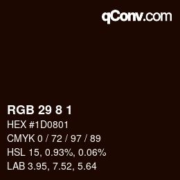 カラーコード: RGB 29 8 1 | qconv.com