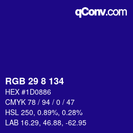 Color code: RGB 29 8 134 | qconv.com