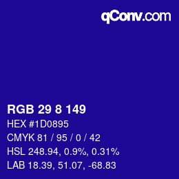Color code: RGB 29 8 149 | qconv.com
