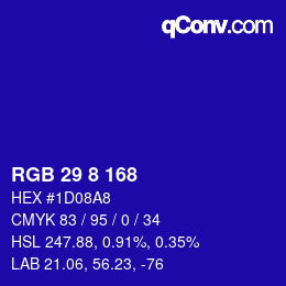 Color code: RGB 29 8 168 | qconv.com