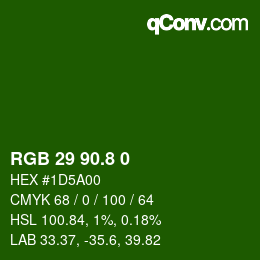 カラーコード: RGB 29 90.8 0 | qconv.com