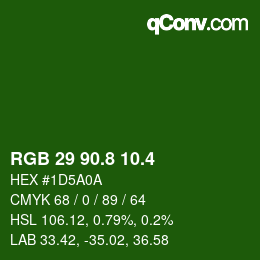 カラーコード: RGB 29 90.8 10.4 | qconv.com
