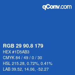 Color code: RGB 29 90.8 179 | qconv.com
